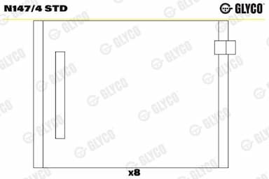 Sadales vārpstas gultnis GLYCO N147/4 STD 1