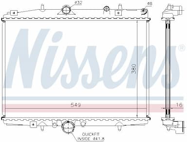 Radiators, Motora dzesēšanas sistēma NISSENS 61291A 5