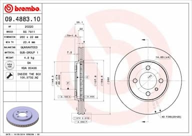 Bremžu diski BREMBO 09.4883.10 1