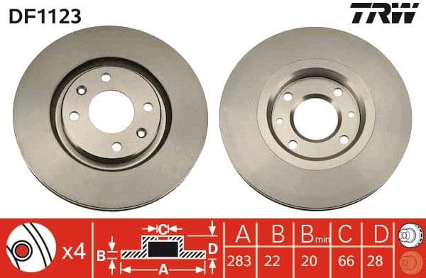 Bremžu diski TRW DF1123 1