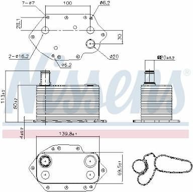 Eļļas radiators, Motoreļļa NISSENS 90905 8