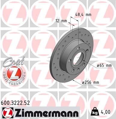 Bremžu diski ZIMMERMANN 600.3222.52 1