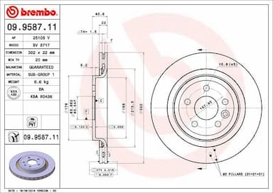 Bremžu diski BREMBO 09.9587.11 1