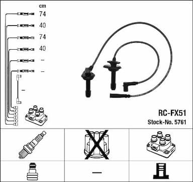 Augstsprieguma vadu komplekts NGK 5761 1