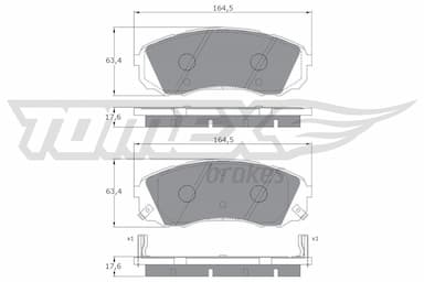 Bremžu uzliku kompl., Disku bremzes TOMEX Brakes TX 17-49 1