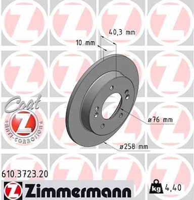 Bremžu diski ZIMMERMANN 610.3723.20 1