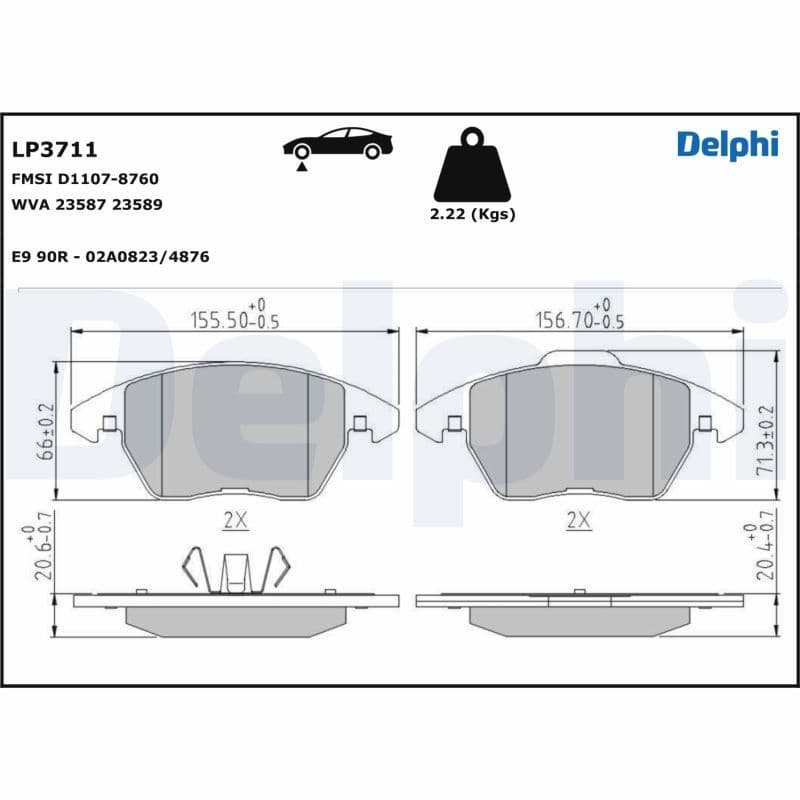 Bremžu uzliku kompl., Disku bremzes DELPHI LP3711 1