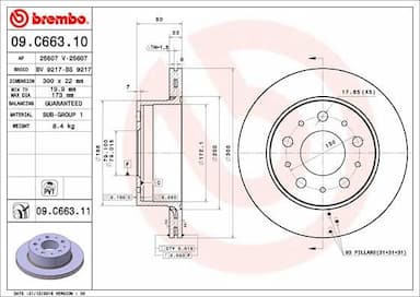 Bremžu diski BREMBO 09.C663.11 1