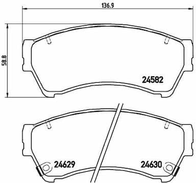 Bremžu uzliku kompl., Disku bremzes BREMBO P 49 039 1