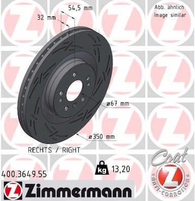 Bremžu diski ZIMMERMANN 400.3649.55 1