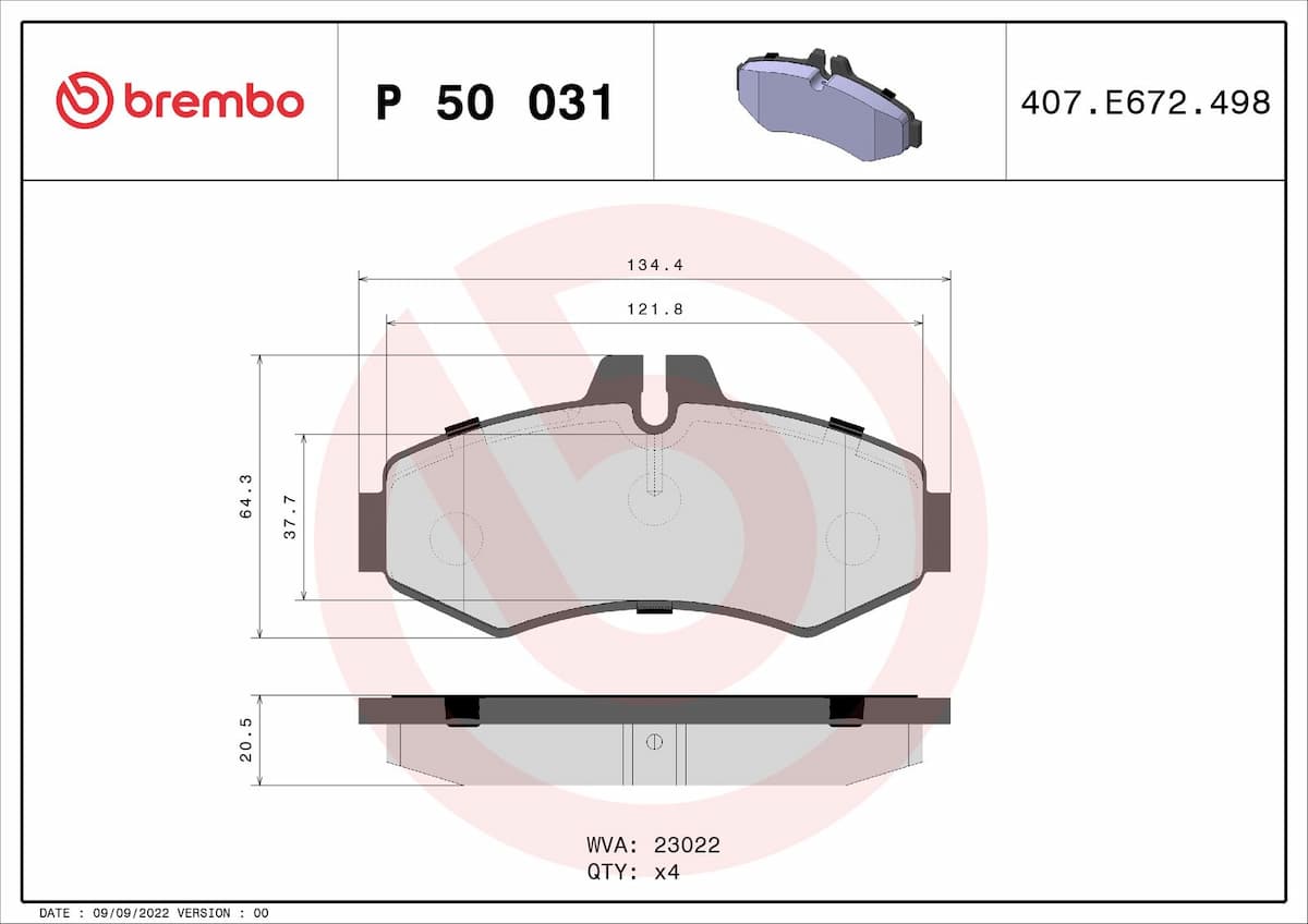 Bremžu uzliku kompl., Disku bremzes BREMBO P 50 031 1