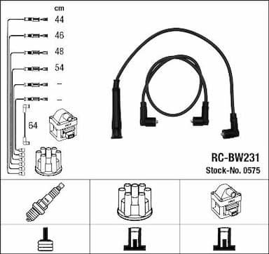 Augstsprieguma vadu komplekts NGK 0575 1