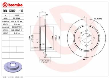 Bremžu diski BREMBO 08.C061.10 1