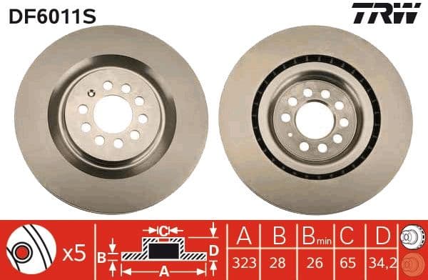 Bremžu diski TRW DF6011S 1