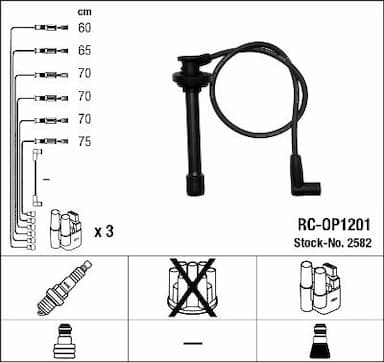 Augstsprieguma vadu komplekts NGK 2582 1