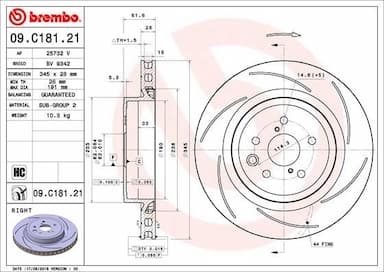 Bremžu diski BREMBO 09.C181.21 1