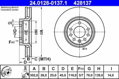 Bremžu diski ATE 24.0128-0137.1 1