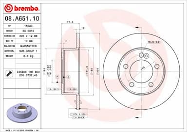 Bremžu diski BREMBO 08.A651.10 1