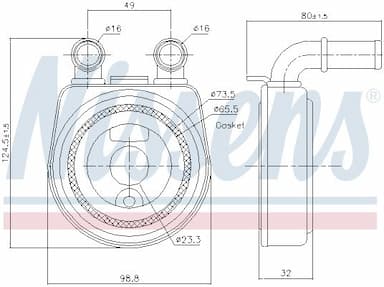 Eļļas radiators, Motoreļļa NISSENS 90701 5