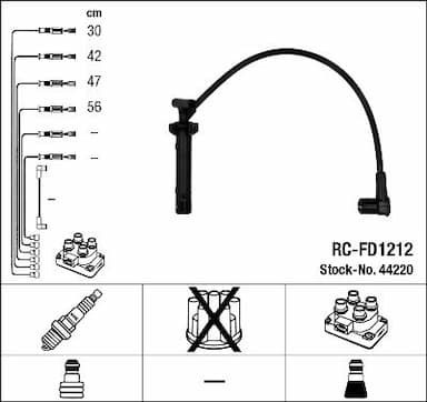 Augstsprieguma vadu komplekts NGK 44220 1