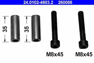 Virzītājčaulu komplekts, Bremžu suports ATE 24.0102-4803.2 1