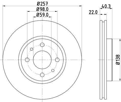 Bremžu diski HELLA 8DD 355 103-971 1