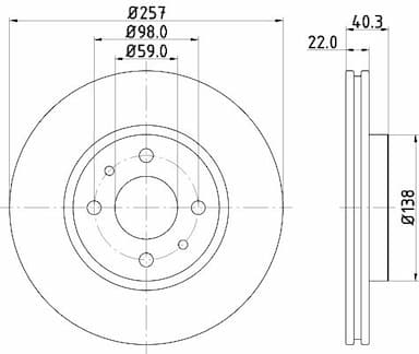 Bremžu diski HELLA 8DD 355 103-971 1