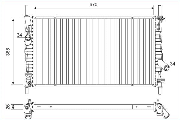 Radiators, Motora dzesēšanas sistēma VALEO 701165 1