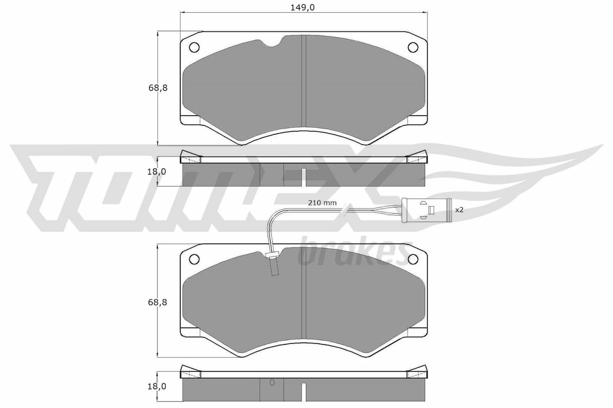 Bremžu uzliku kompl., Disku bremzes TOMEX Brakes TX 12-36 1