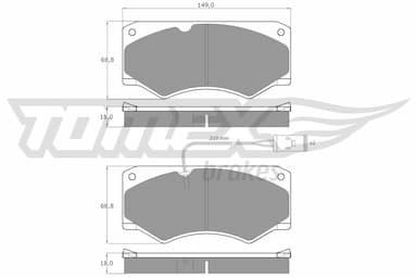 Bremžu uzliku kompl., Disku bremzes TOMEX Brakes TX 12-36 1