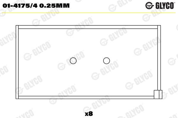 Klaņa gultnis GLYCO 01-4175/4 0.25mm 1