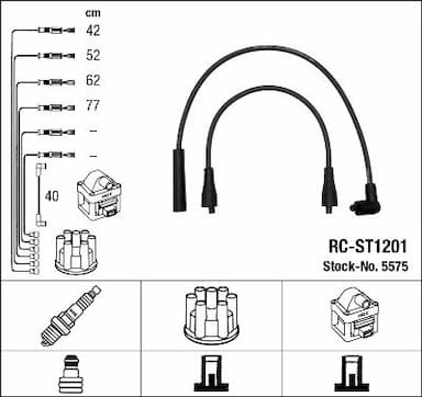 Augstsprieguma vadu komplekts NGK 5575 1