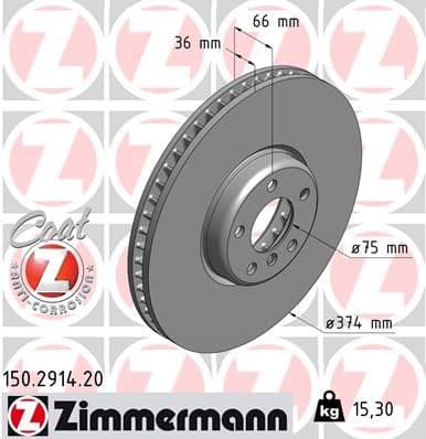 Bremžu diski ZIMMERMANN 150.2914.20 1