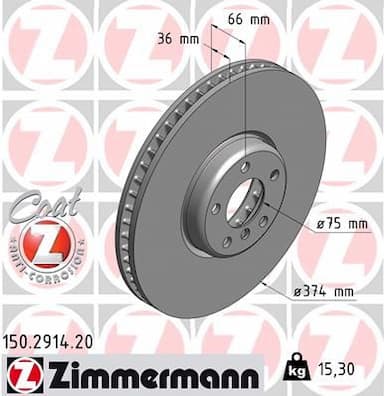 Bremžu diski ZIMMERMANN 150.2914.20 1