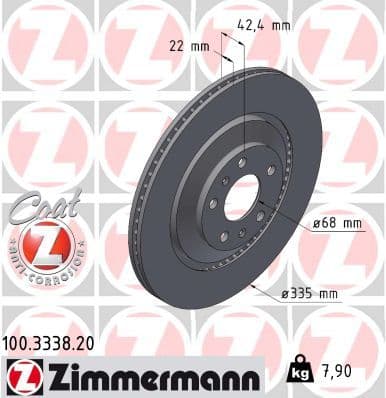 Bremžu diski ZIMMERMANN 100.3338.20 1