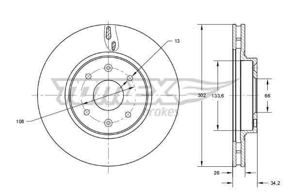 Bremžu diski TOMEX Brakes TX 73-64 1