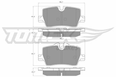 Bremžu uzliku kompl., Disku bremzes TOMEX Brakes TX 19-85 1