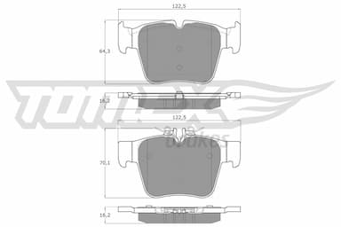 Bremžu uzliku kompl., Disku bremzes TOMEX Brakes TX 18-54 1