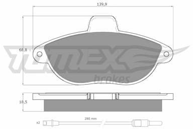 Bremžu uzliku kompl., Disku bremzes TOMEX Brakes TX 13-35 1