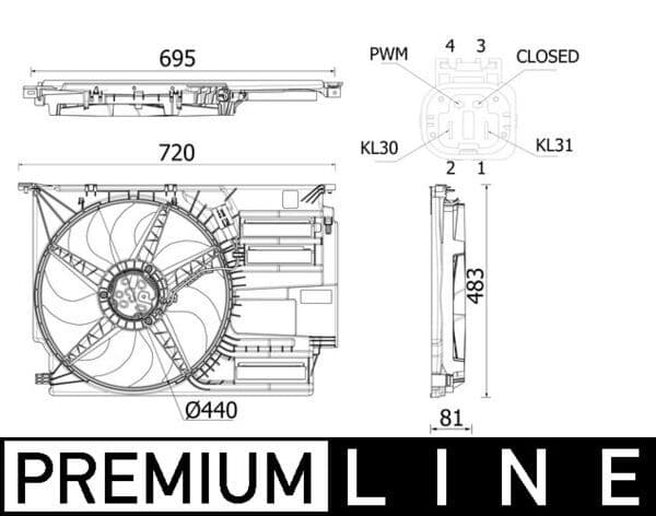 Ventilators, Motora dzesēšanas sistēma MAHLE CFF 531 000P 1