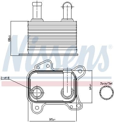 Eļļas radiators, Motoreļļa NISSENS 90825 7