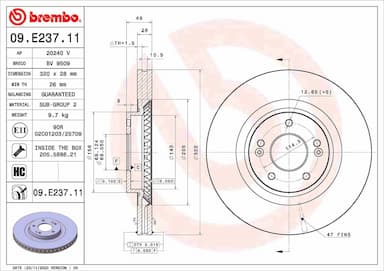 Bremžu diski BREMBO 09.E237.11 1