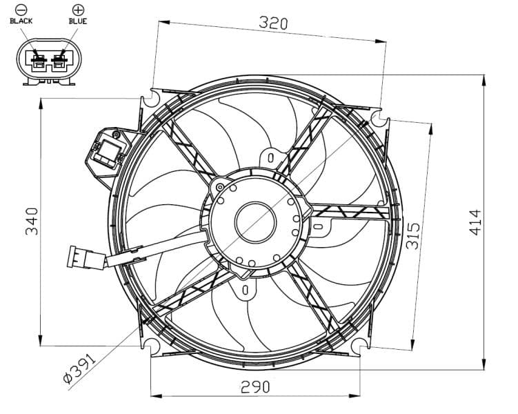 Ventilators, Motora dzesēšanas sistēma NRF 47965 1