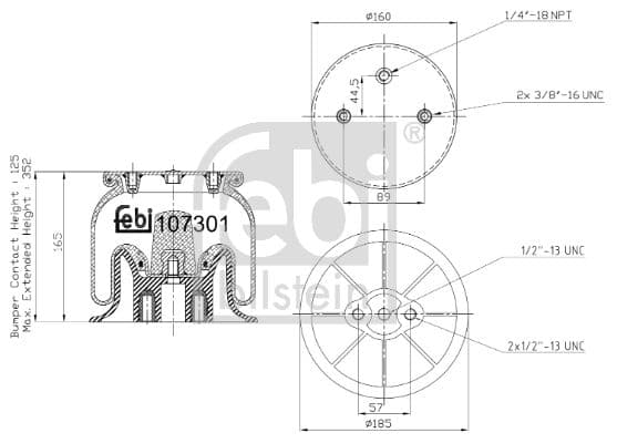 Pneimoatsperes spilvens, Pneimopiekare FEBI BILSTEIN 107301 1