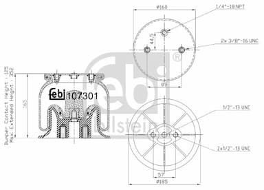 Pneimoatsperes spilvens, Pneimopiekare FEBI BILSTEIN 107301 1