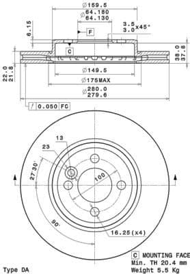 Bremžu diski BREMBO 09.A761.11 1