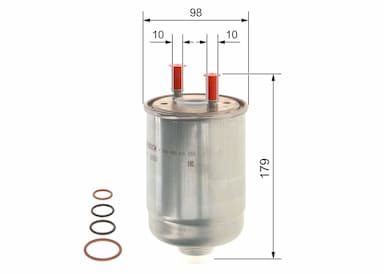 Degvielas filtrs BOSCH F 026 402 234 5