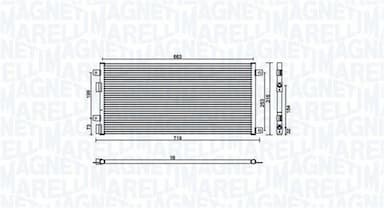 Kondensators, Gaisa kond. sistēma MAGNETI MARELLI 350203887000 2