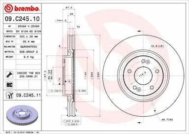 Bremžu diski BREMBO 09.C245.11 1