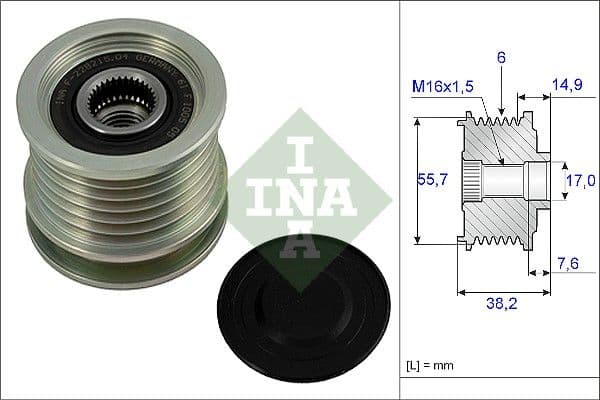 Ģeneratora brīvgaitas mehānisms INA 535 0013 10 1